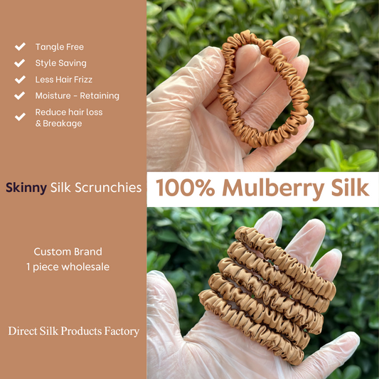 Light Coffee Silk Scrunchie Skinny