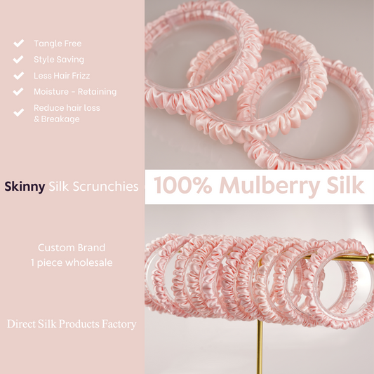 Light Pink Silk Scrunchie Skinny