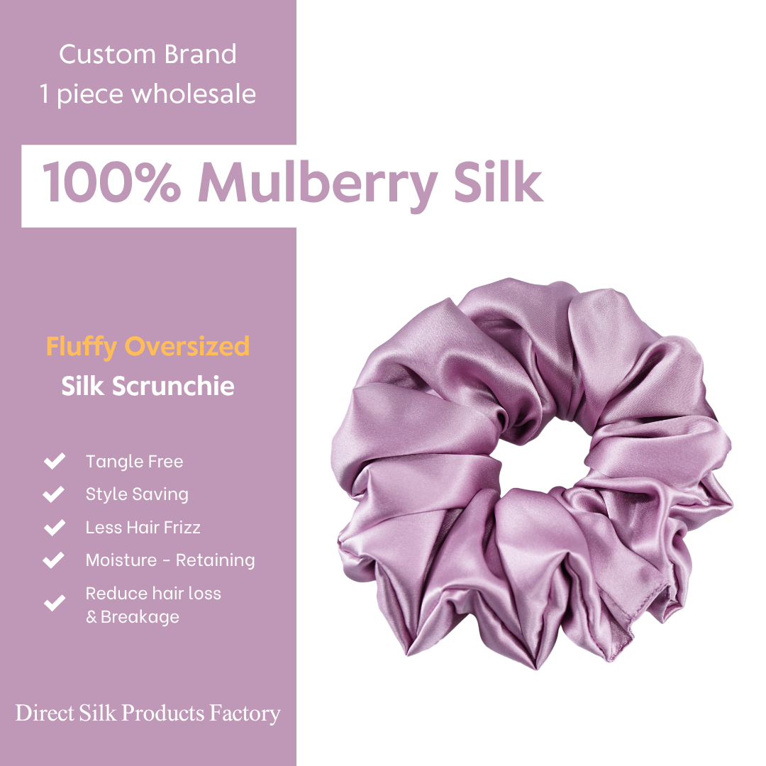 Light Purple Silk Scrunchie Oversized Fluffy