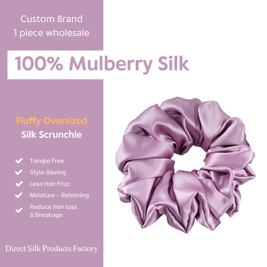 Light Purple Silk Scrunchie Oversized Fluffy