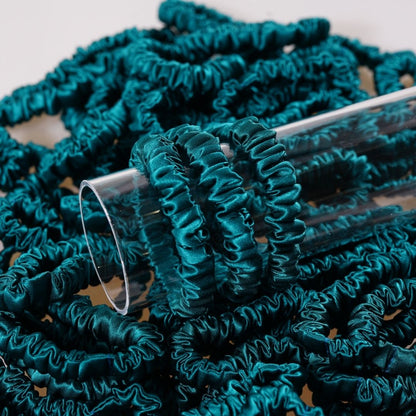 Royal Green Silk Scrunchie Skinny Wholesale | In Stock
