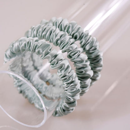 Pale Green Silk Scrunchie Skinny Wholesale & Custom | In Stock