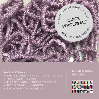 Mini Silk Scrunchies Wholesale - Mix Colors & Fixed Fee - Ready to Order