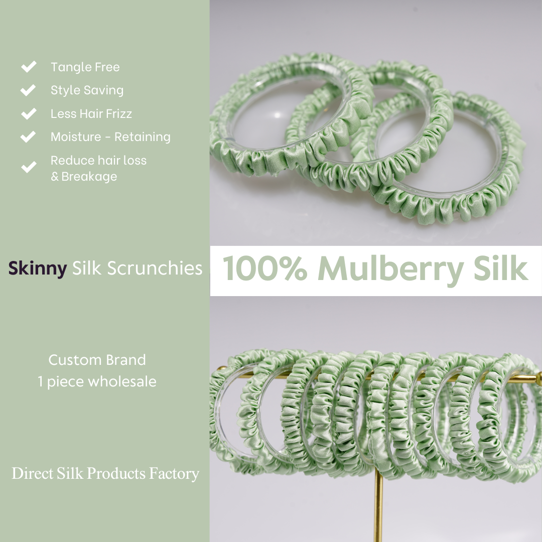 Mint Green Silk Scrunchie Skinny