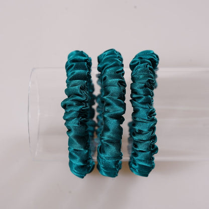 Royal Green Silk Scrunchie Skinny Wholesale | In Stock