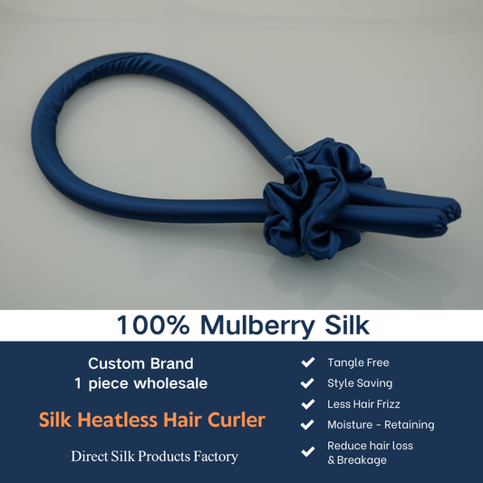 Navy Blue Heatless Silk Hair Curler
