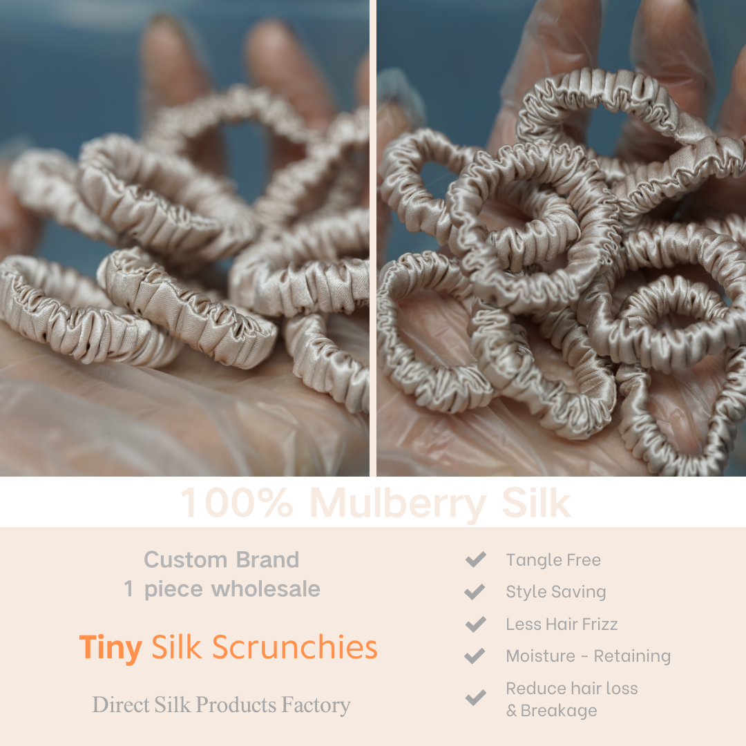 Nude Silk Scrunchie Tiny