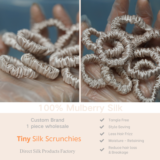 Nude Silk Scrunchie Tiny