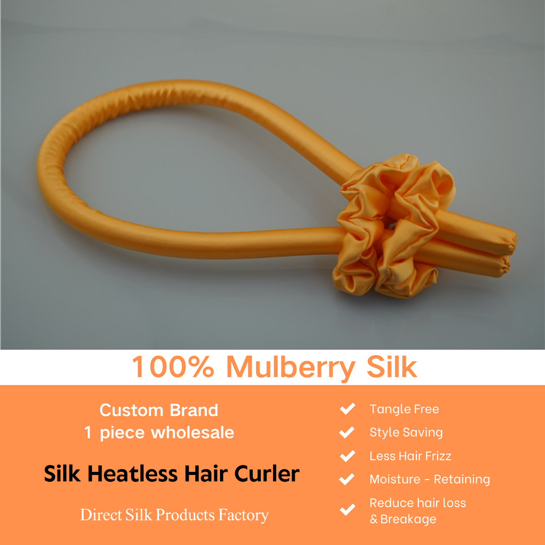 Orange Heatless Silk Hair Curler