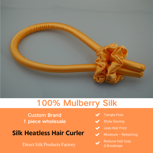Orange Heatless Silk Hair Curler