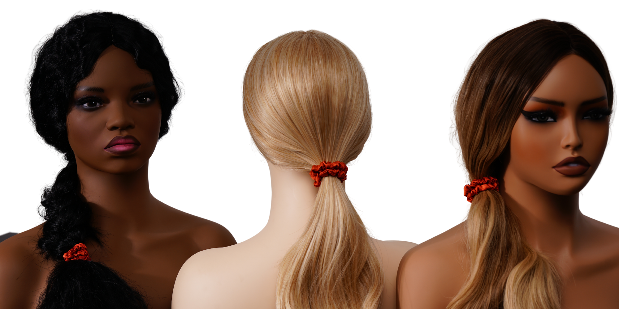 Orange Red Silk Scrunchies Color #18