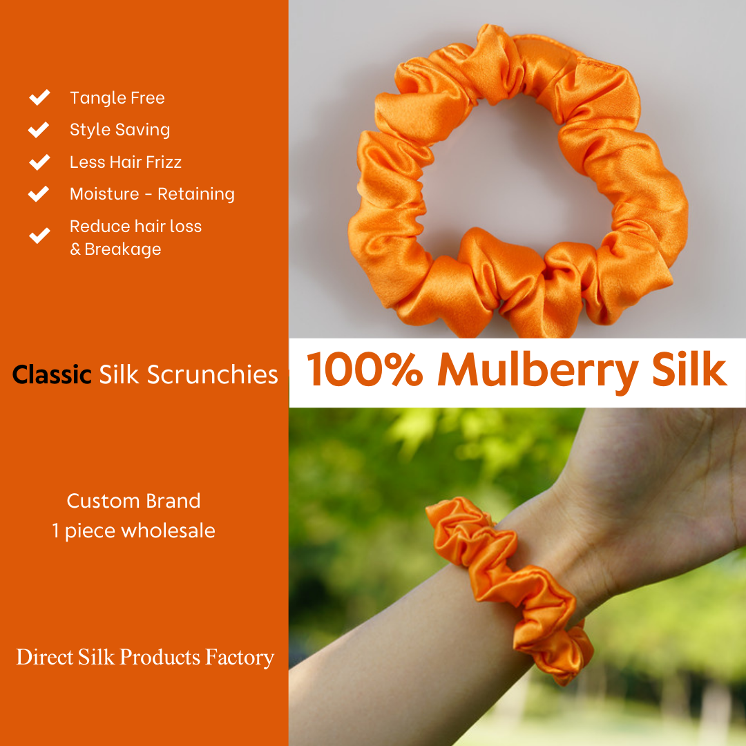 Orange Silk Scrunchies Classic