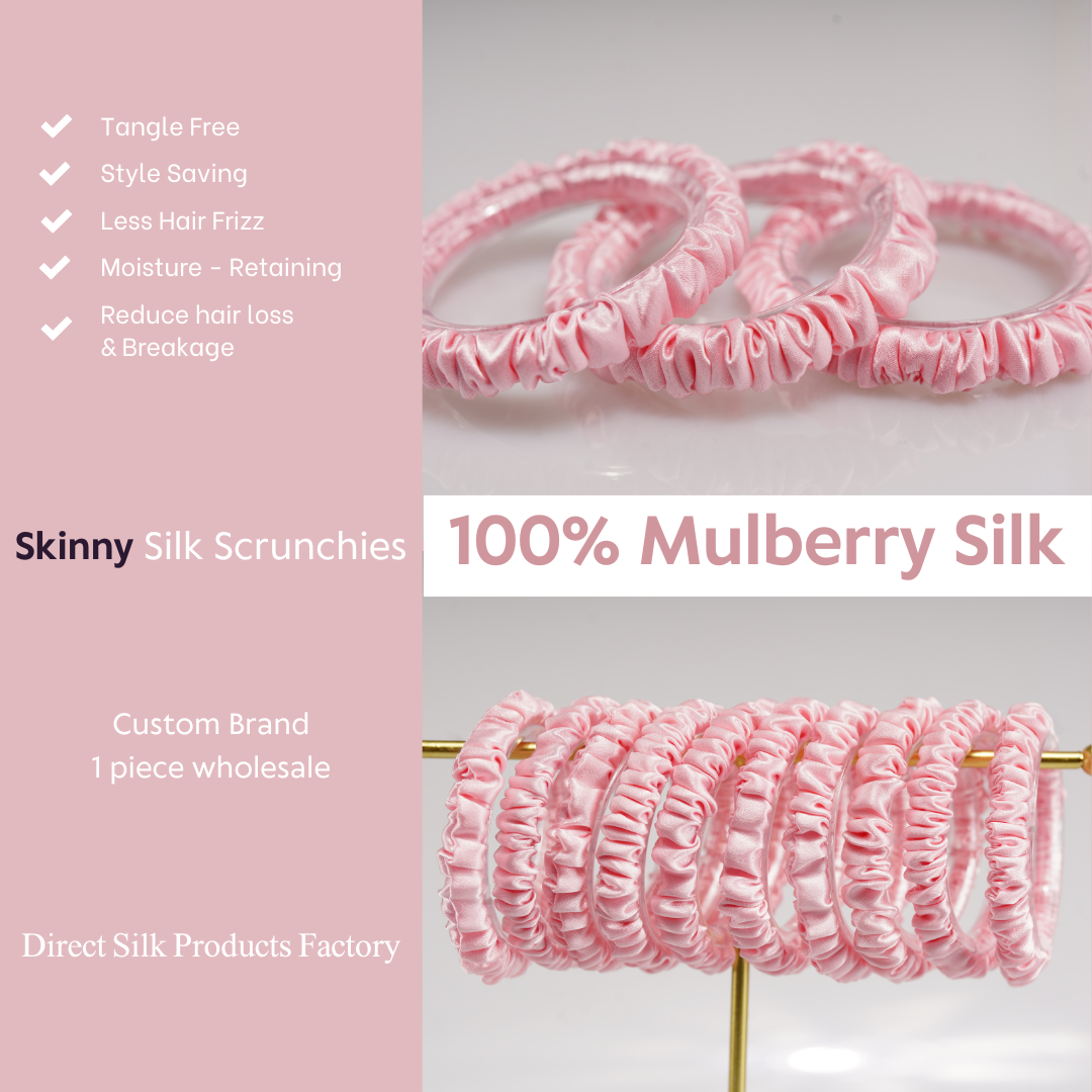 Pink Silk Scrunchies Skinny