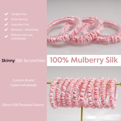 Pink Silk Scrunchies Skinny