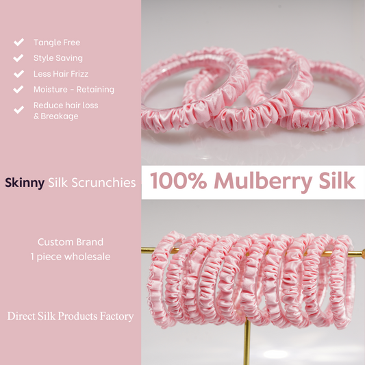 Pink Silk Scrunchies Skinny