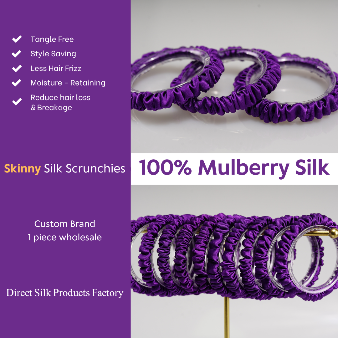 Purple Silk Scrunchies Skinny