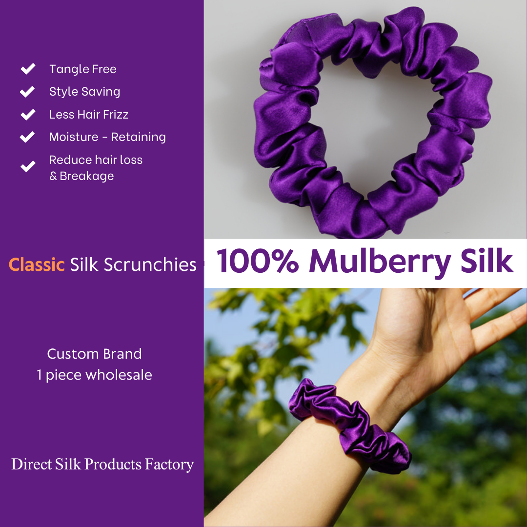 Purple Silk Scrunchie Classic
