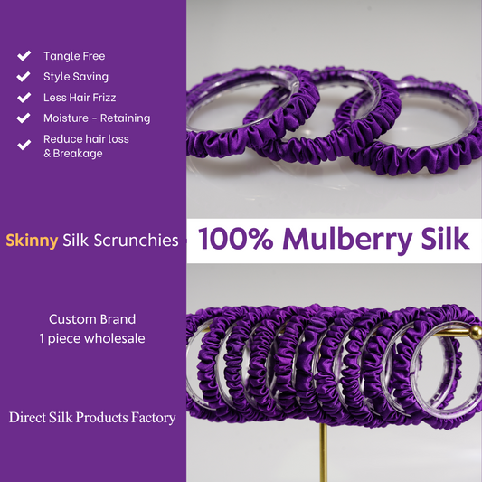 Purple Silk Scrunchies Skinny