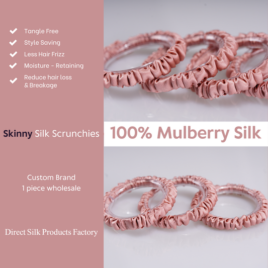 Red Beans Silk Scrunchie Skinny