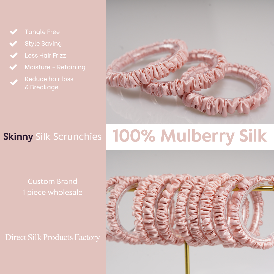 Rose Gold Silk Scrunchie Skinny