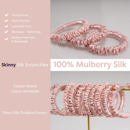 Rose Gold Silk Scrunchie Skinny