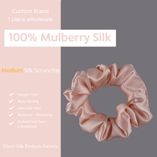 Rose Gold Silk Scrunchies Medium