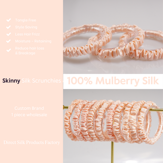 Shell Pink Silk Scrunchie Skinny