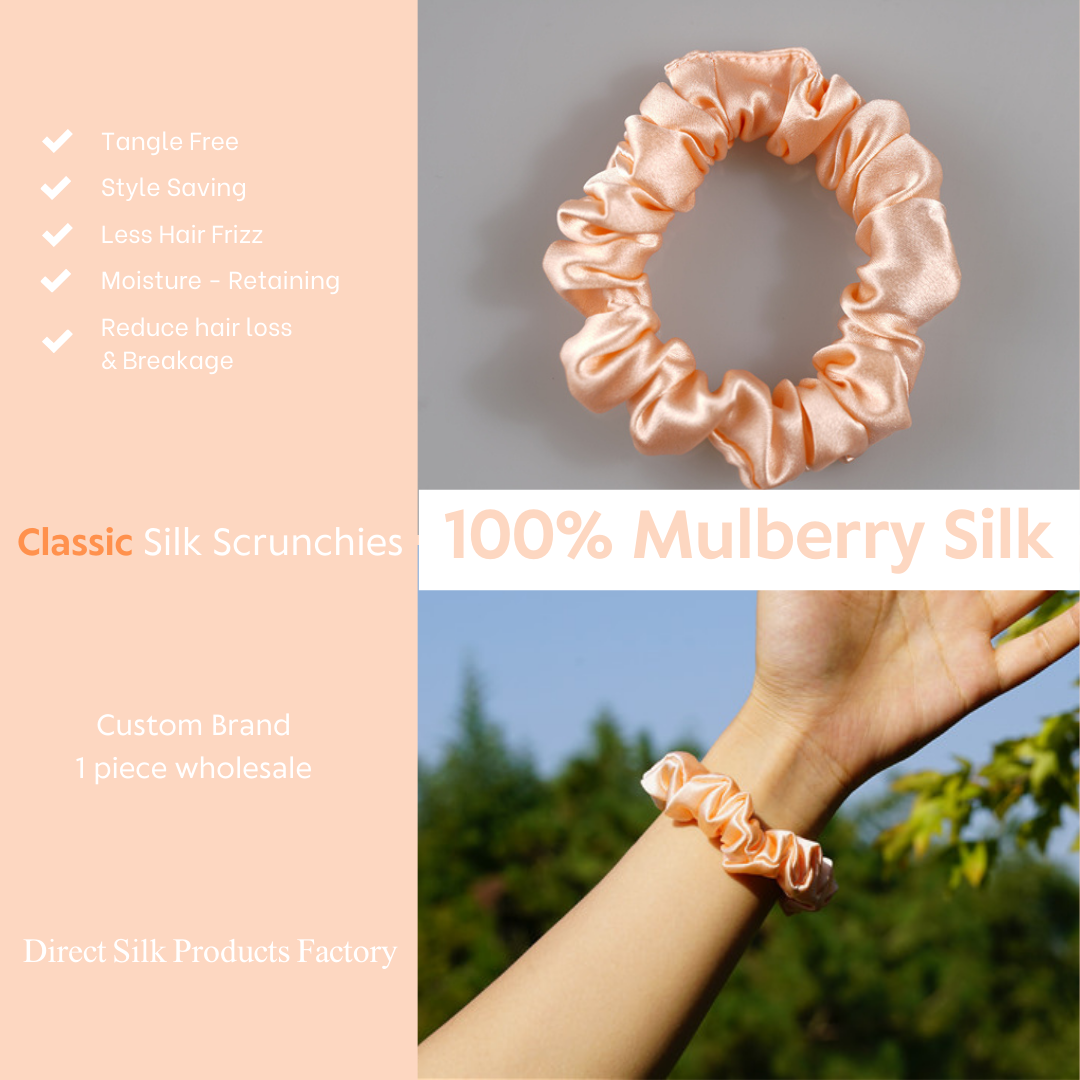 Shell Pink Silk Scrunchie Classic