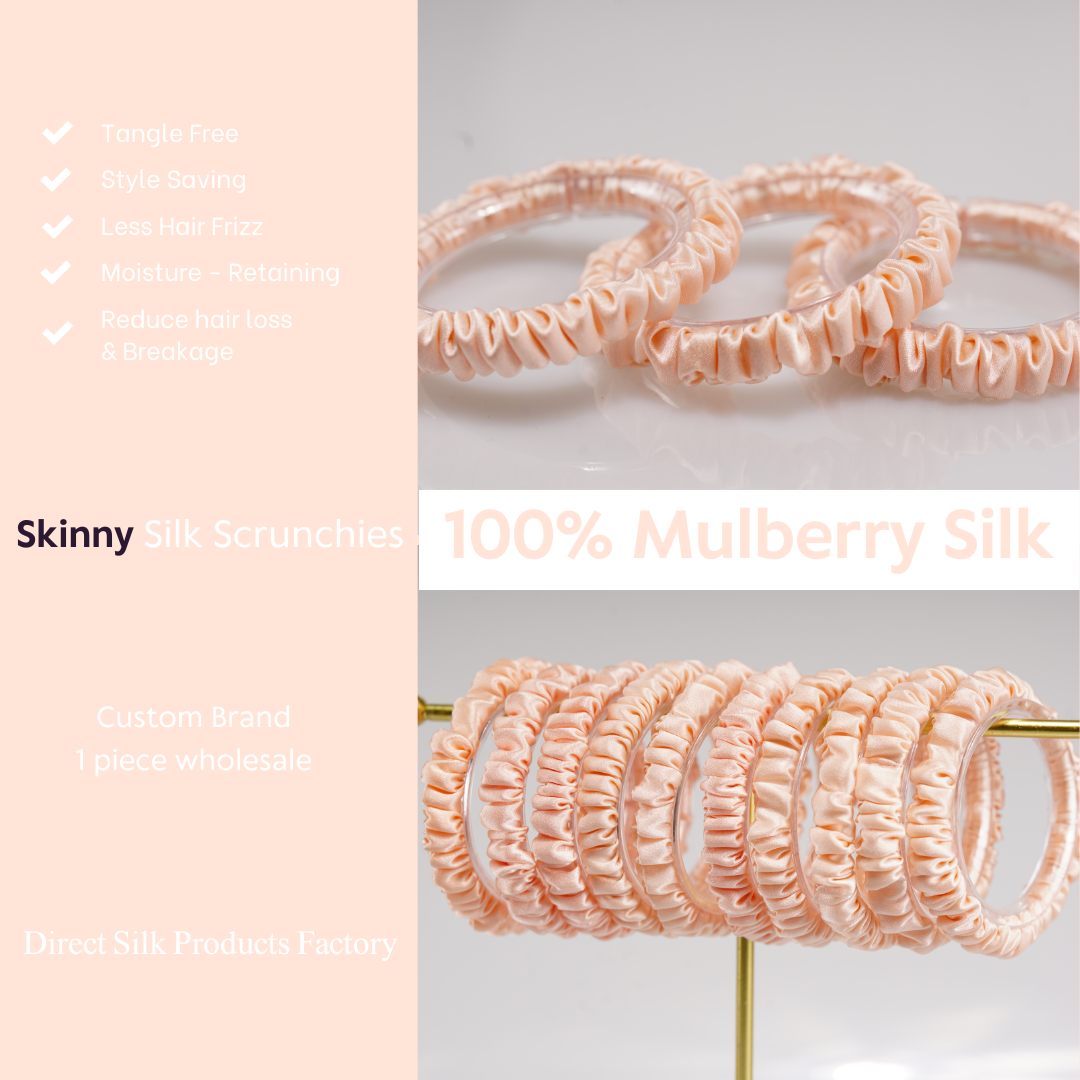 Shell Pink Silk Scrunchie Skinny
