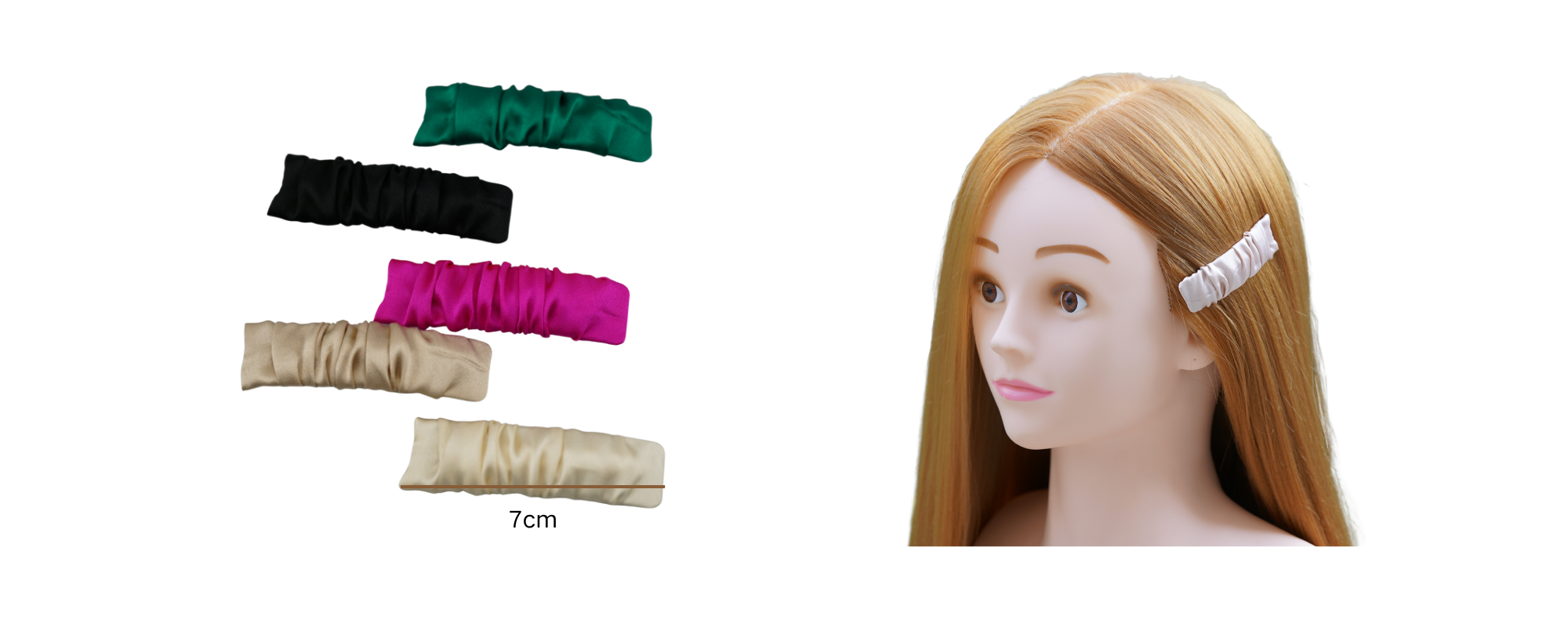 silk hair clips custom wholesale, custom brand low MOQ, 1 piece wholesale