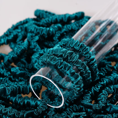 Royal Green Silk Scrunchie Skinny Wholesale | In Stock