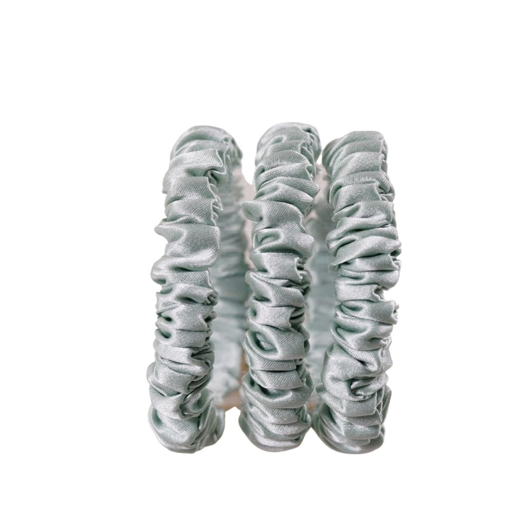Pale Green Silk Scrunchie Skinny Wholesale & Custom | In Stock