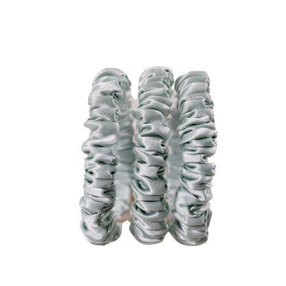 Pale Green Silk Scrunchie Skinny Wholesale & Custom | In Stock