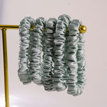 Pale Green Silk Scrunchie Skinny Wholesale & Custom | In Stock