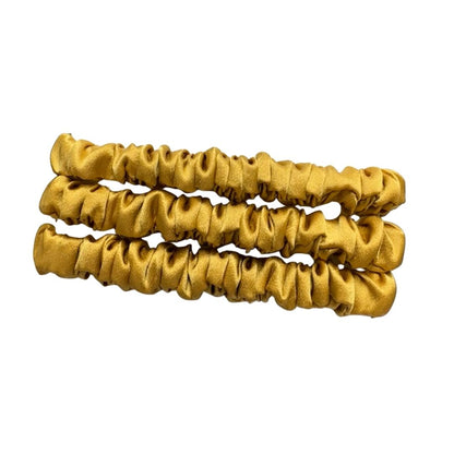 Deep Gold Silk Scrunchie Skinny Wholesale | In Stock