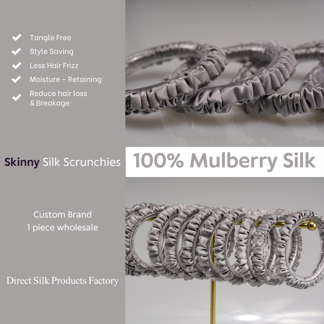 Silver Silk Scrunchie Skinny