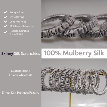 Silver Silk Scrunchie Skinny