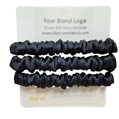 Charcoal Silk Scrunchie Skinny Wholesale | In Stock