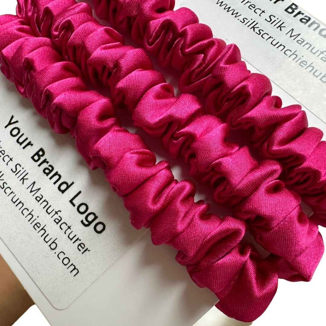 Peony Silk Scrunchie Skinny Wholesale | In Stock