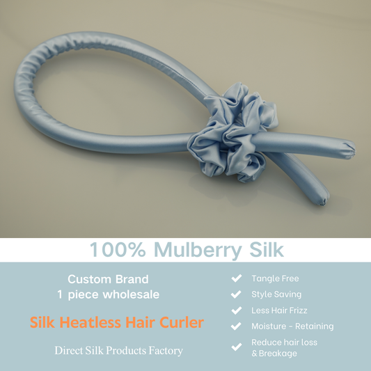 Sky Blue Heatless Silk Hair Curler