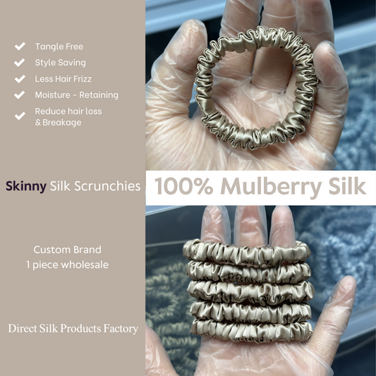 Tan Silk Scrunchie Skinny