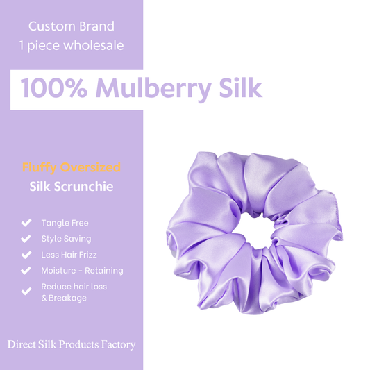 Violet Silk Scrunchie Oversized Fluffy