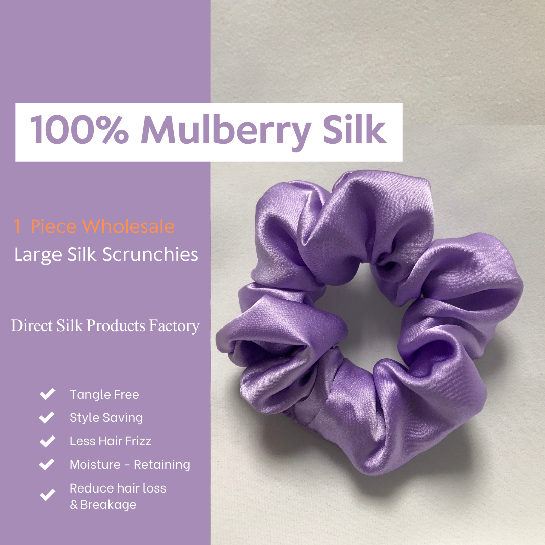 Violet Silk Scrunchie Large