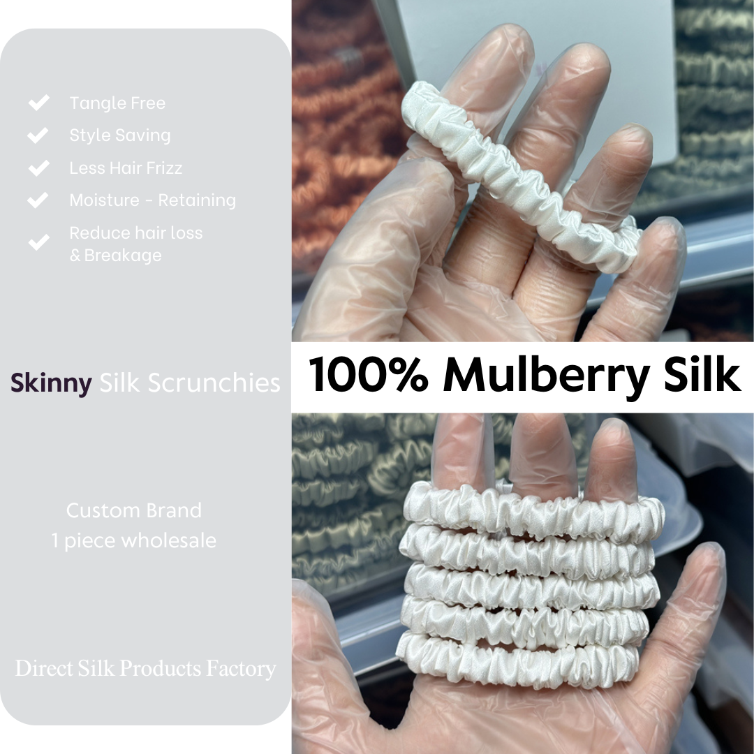 White Silk Scrunchie Skinny