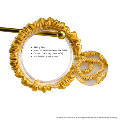 bright gold skinny silk scrunchie wholesale bulk for hair brands