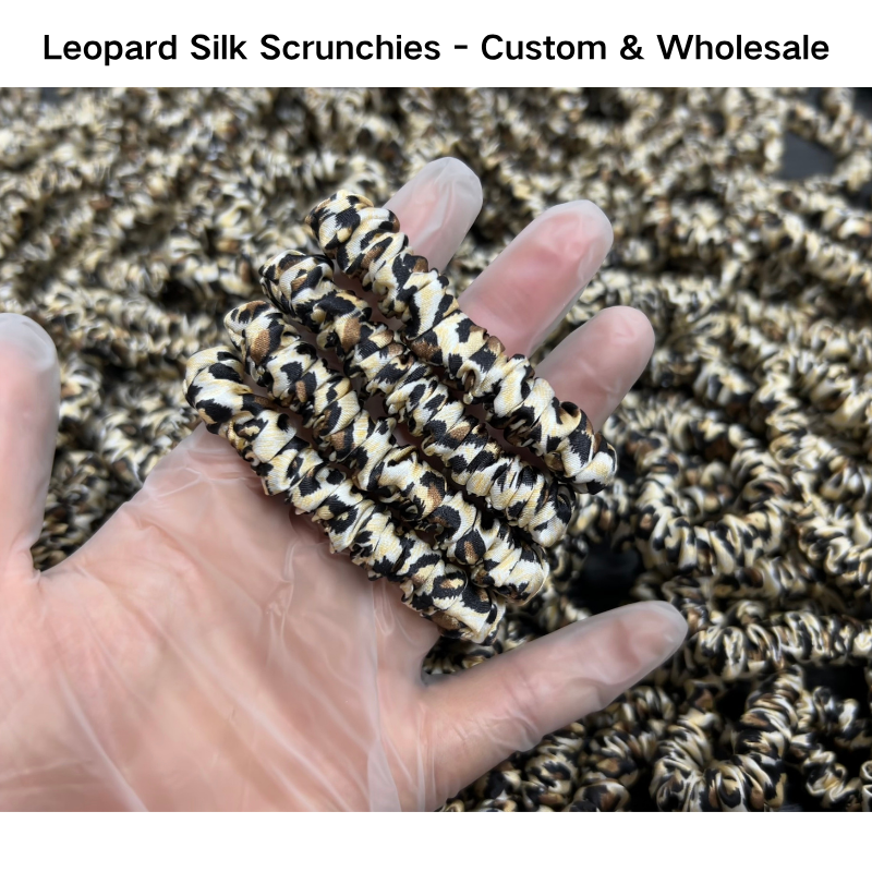 Leopard Silk Scrunchie Skinny - Custom & Wholesale