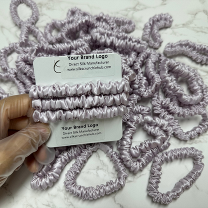 Ash Lilac Silk Scrunchie Skinny Wholesale丨Custom Brand