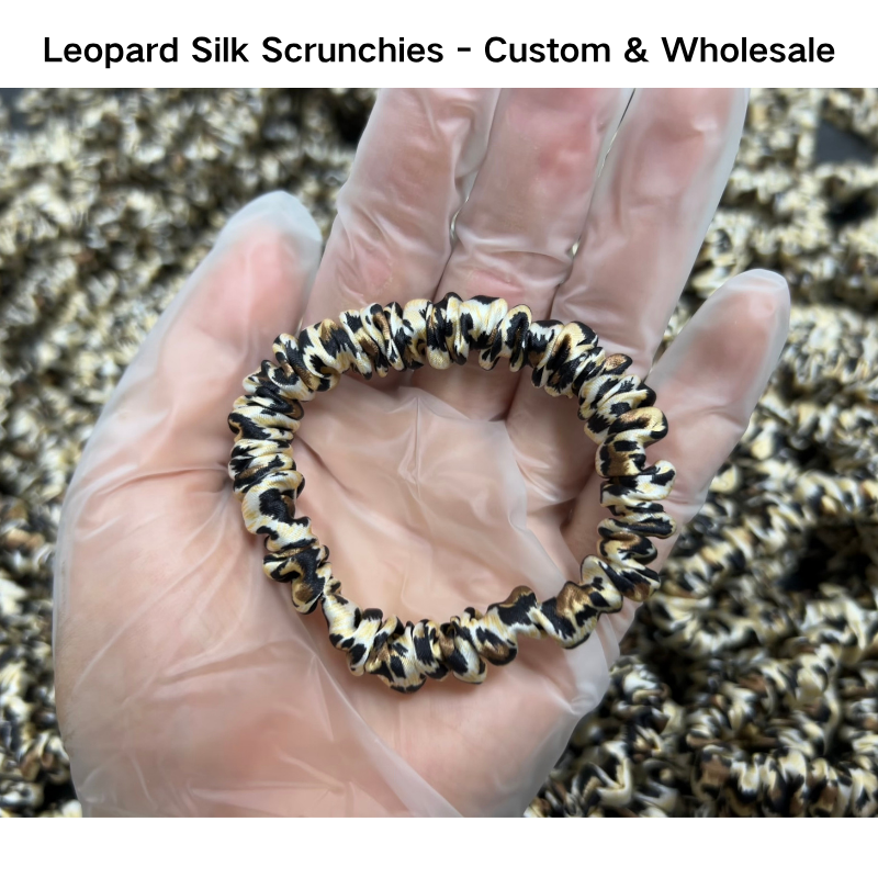 Leopard Silk Scrunchie Skinny - Custom & Wholesale