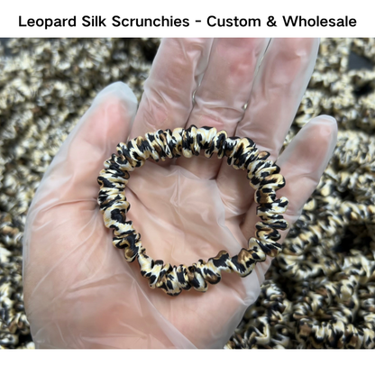 Leopard Silk Scrunchie Skinny - Custom & Wholesale