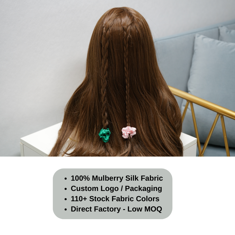 Custom Silk Scrunchie Tiny Classic丨Custom Brand & Bulk Wholesale